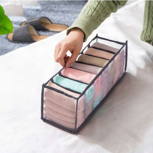 Praktikus Fehérneműrendező - 7 Rekeszes - Szürke - 32x12x12cm