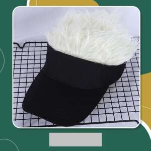 Fehér paróka napellenző sapka, vicces kalap, jelmez kiegészítő - Tréfás termék