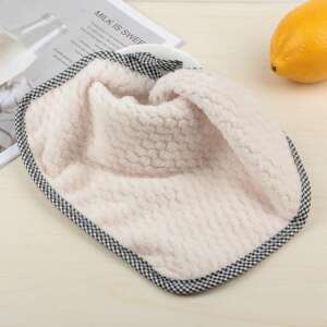 White kitchen cleaning cloth, reusable and washable, made of coral fleece - Household wipes