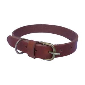 Guleră pentru câini din piele maro-scorțișoară, reglabilă, 60 x 2,5 cm - Coliere pentru animale de companie