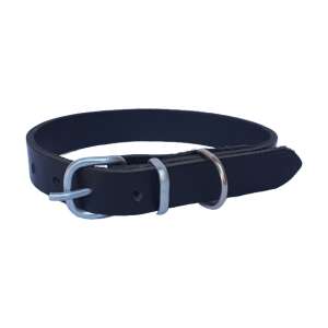 Zgarda pentru caini, piele naturala neagra 50 x 2 cm, ajustabila 30-39 cm 107253319 - Coliere pentru animale de companie