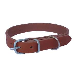 Brown leather dog collar, adjustable, 50 x 2 cm - Pet Collar