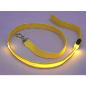 Yellow LED dog leash, illuminated dog leash, safe night walks, dog walking safety - Leash
