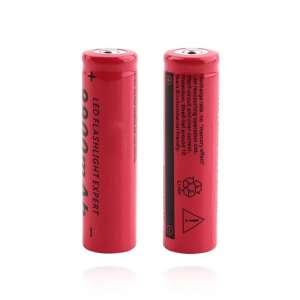2x MRG MMMC 18650 3.7V 6800mAh Li-ion Rechargeable Battery for Electronic Cigarettes, Drills, Lasers, Flashlights, Red - Battery