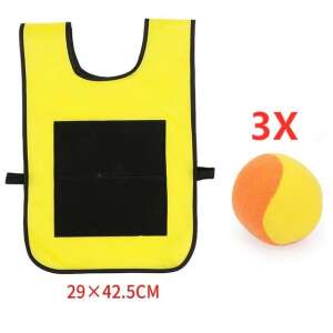 Yellow velcro ball game vest for kids, includes 3 balls - Outdoor Skill Game