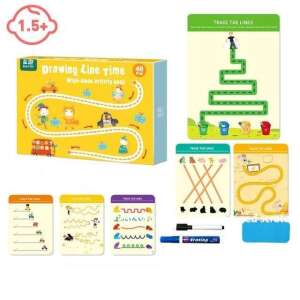 Drawing Line Time Wipe-clean Activity Book for Kids, 48 pages, includes 2 markers and an eraser - Book