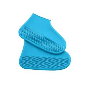 Blue silicone shoe covers, waterproof, reusable, protect shoes from rain and mud - Shoe cover