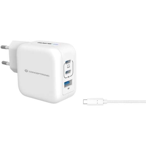 CONCEPTRONIC Ladegerät 3Port GaN 2xUSB-C/1xA 67WPD3.0/PPS ws 107265857