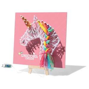 Wow Box LED String Art Kit - Unicorn, finished unicorn string art with LED lights - Creative Toy