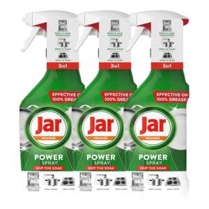 Jar Power Spray Pomaranč 3x500ml, 3 balenia, účinný na 100% tuk, umývačka riadu, ručné umývanie, kuchynské povrchy - Čistiace prostriedky