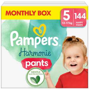 Pampers Harmonie Pants size 5 monthly box, 144 diapers, 12-17kg, gentle skin protection