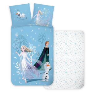 Disney Die Eiskönigin Snowing Day Bettwäsche-Set, 140x200cm Bettbezug und 70x90cm Kissenbezug - Bettwäsche - Jugend und Erwachsene