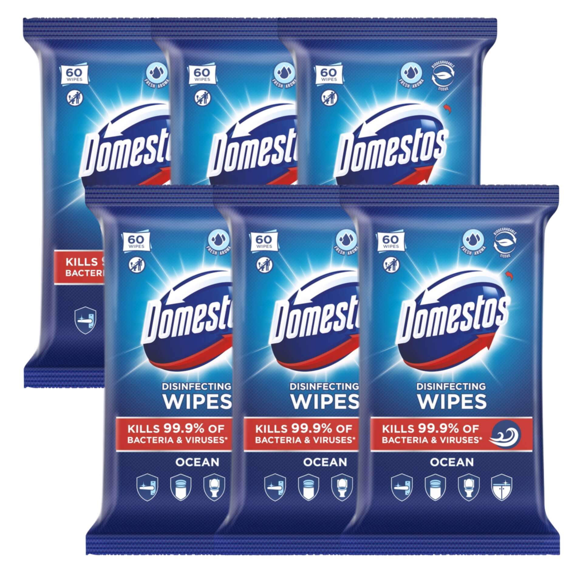 E-shop Domestos hygienické obrúsky Ocean 6x60ks