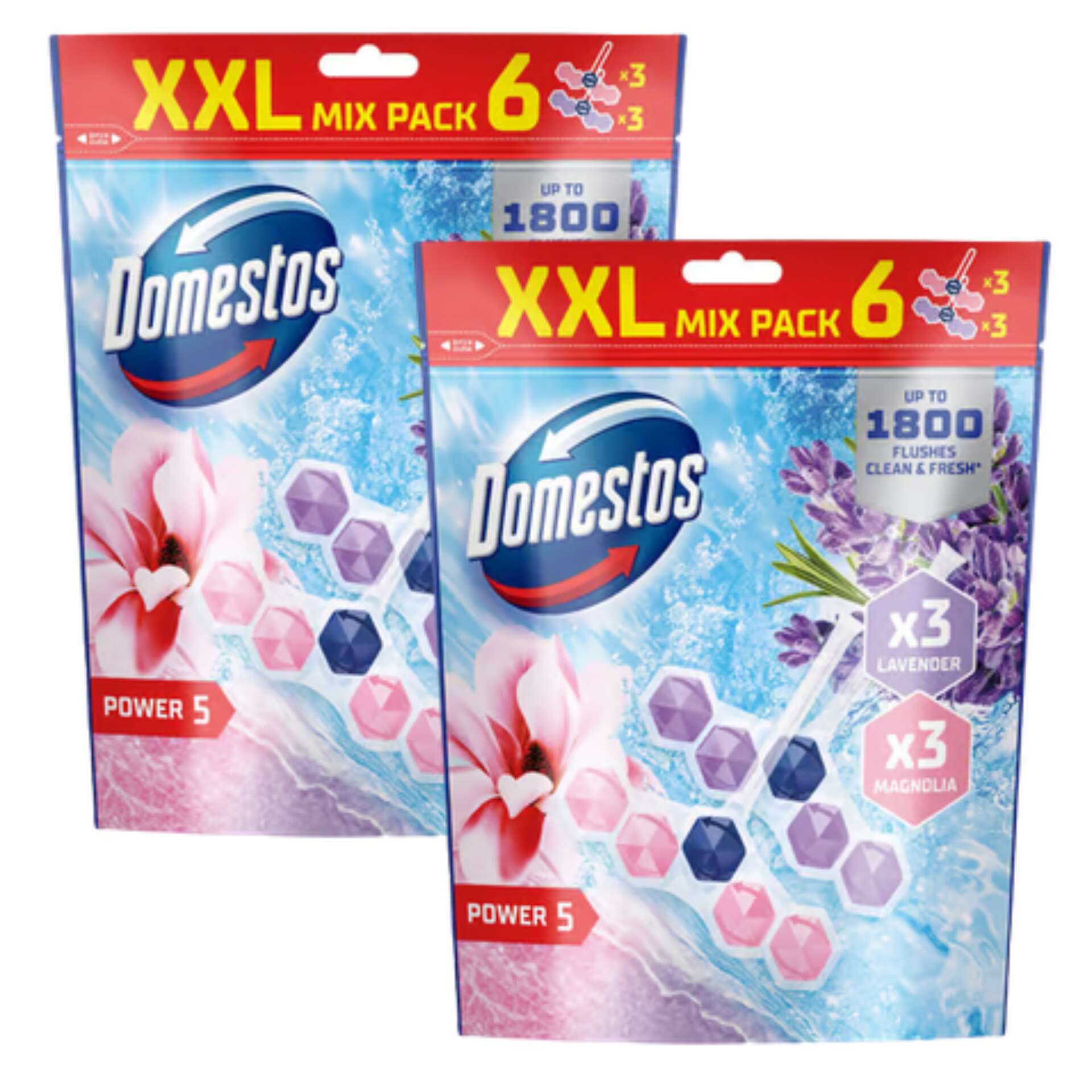 Domestos Power5 WC frissítő blokk mix Magnolia & Lavender (12x50g)