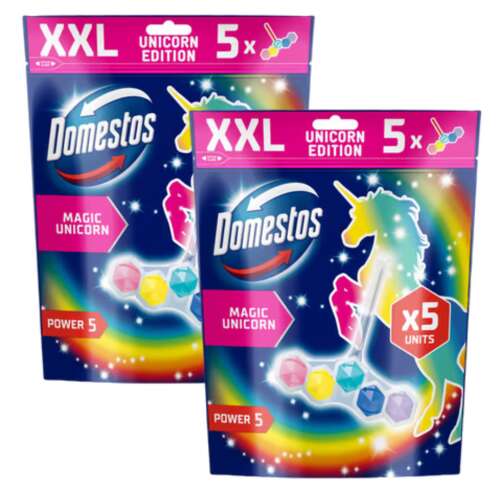Domestos Power 5 WC freshener block Magic Unicorn XXL Unicorn Edition 5 x 50g