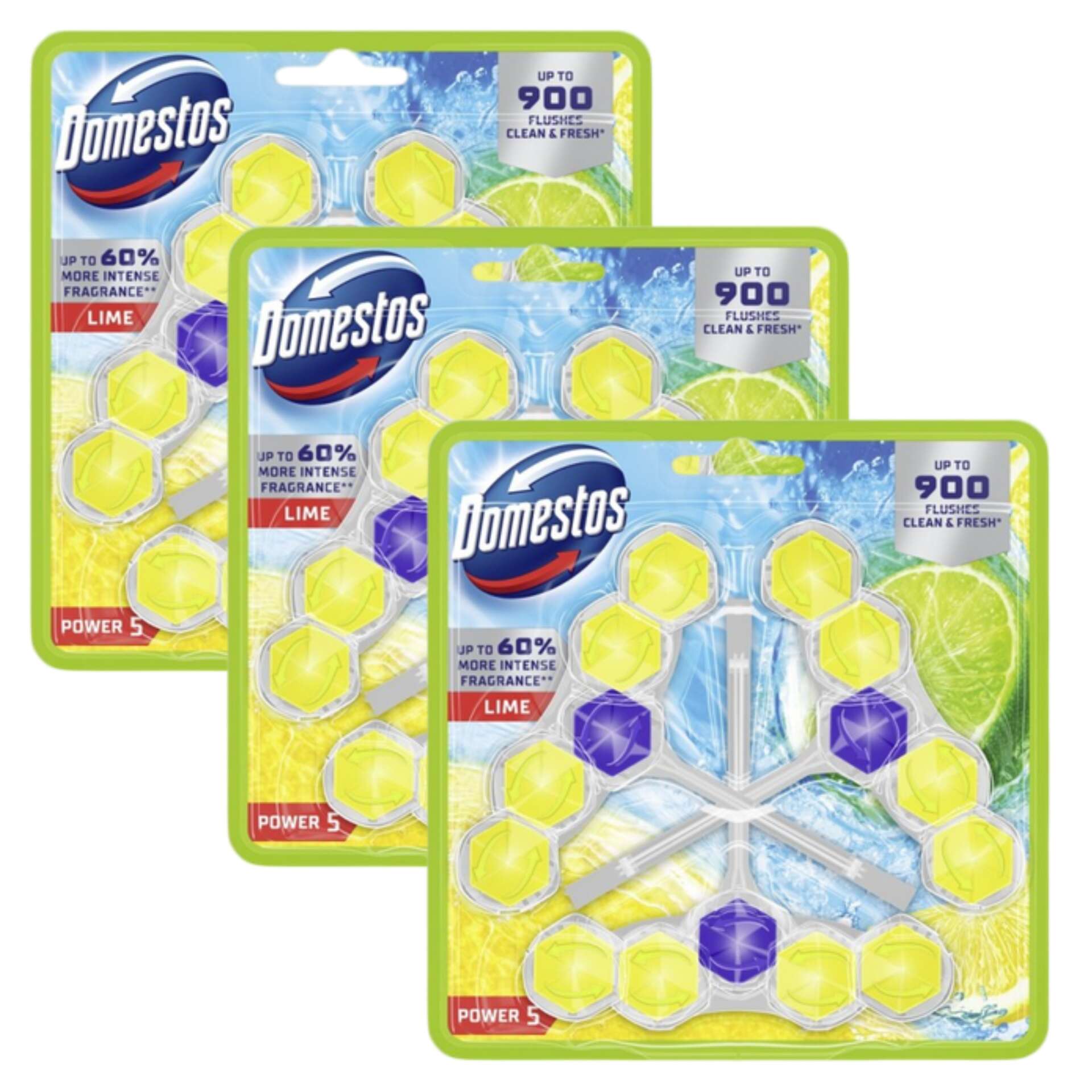 E-shop Domestos Power5 Osviežujúci blok na toalety Vápno (9x50g)