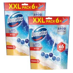 Domestos Power 5 Bloc de WC cu parfum Ocean, pachet XXL 6x - Produse de curățare pentru baie