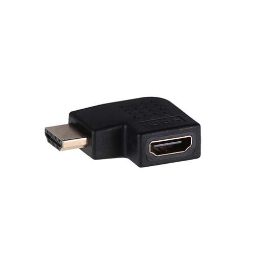 Akyga AK-AD-45 90 fokos HDMI adapter, fekete, nagy sebességű, aranyozott csatlakozókkal