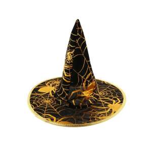 GoDan Kapelusz czarownicy ze złotą pajęczyną na Halloween - S - 1 szt. uniwersalny 107296348 - Godan