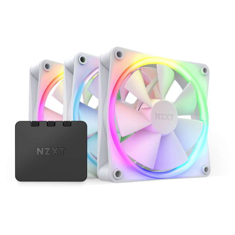 NZXT F120 RGB Triple PWM 120mm Rendszerhűtő ventilátor 3db - Fehér