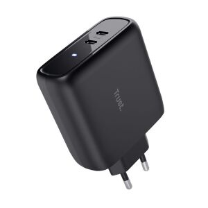 Ładowarka sieciowa Trust Maxo 65W USB-C - Czarna, widok pod kątem - Karta sieciowa