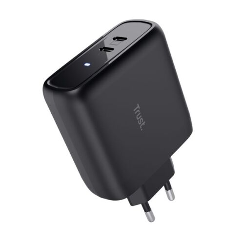 Ładowarka sieciowa Trust Maxo 65W USB-C - Czarna, widok pod kątem