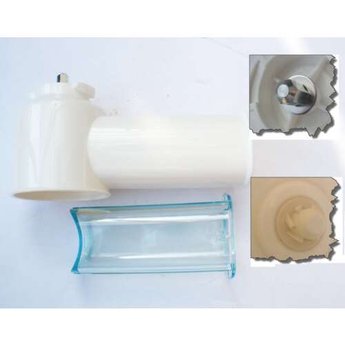 Moulinex Fleischwolfzubehör, beinhaltet eine weiße Kunststoffabdeckung und einen transparenten Pressstab