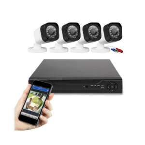 Sistem de securitate AHD cu 4 camere cu fir, DVR și aplicație pentru smartphone - Camere de supraveghere