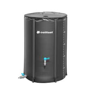 Cellfast 250L Collapsible Rainwater Tank, black, with tap and lid - Garden