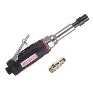 TC Technic AT-7037 230mm long straight pneumatic die grinder, 1/4 inch air connector, 6mm shaft, chrome plated, with air connector - Pneumatic Tool