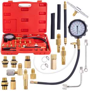 Pneumatic Fuel Pressure Gauge, Fuel Pressure Tester, 0-10 bar, with Rubber Hose, Accessories Technic LT-A1005 (Compression Pressure Gauge) 107306555 - Pneumatic Tool