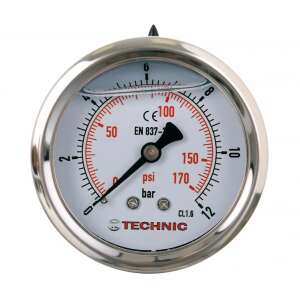 TC Technic 63mm pressure gauge, 0-1000 Bar, 1/4" back connection - Pressure gauge