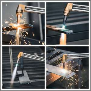 ANME acetylene cutting nozzle in use, cutting metal with sparks flying - Tool accessories