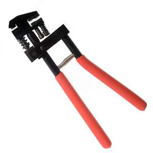 Metal sheet bending tool, SK21582, with red handles, for punching and bending metal sheets - Punch Tool