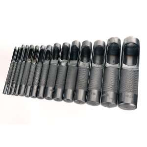 Set of 15 hole punches, 2-22mm, for leather, rubber, plastic, fabric, and other materials - Punch Tool