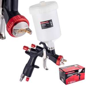 Aeropro A610 LVLP spray gun with 1.3 mm nozzle, 600 ml cup, quick connect air plug, quick connect hose plug, wrench, brush, cup filter, and box - Paint Sprayer and System