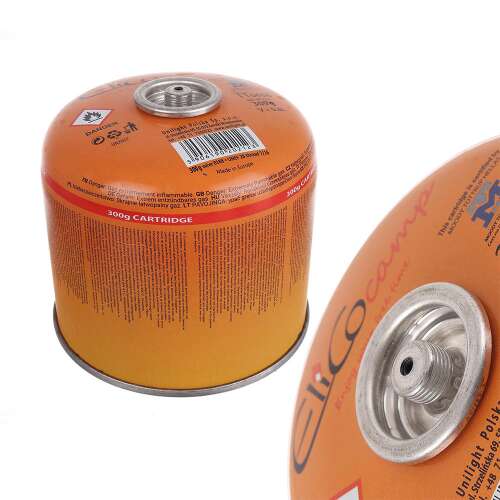 ElicoCamp 300g kartusz gazowy propan-butan do przenośnych kuchenek kempingowych, gwint 7/16 cala