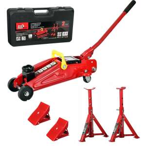 Big Red 2 Ton Trolley Jack and Jack Stands Combination Kit, 820050 KIT, car repair tools, auto repair tools, garage tools, lifting tools, jack stands, trolley jack, wheel chocks - Lift