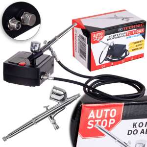 Leiser Mini-Airbrush-Kompressor mit Spray und START-STOP Technic TC-100AK 107308411 - Farbsprühgeräte & -systeme
