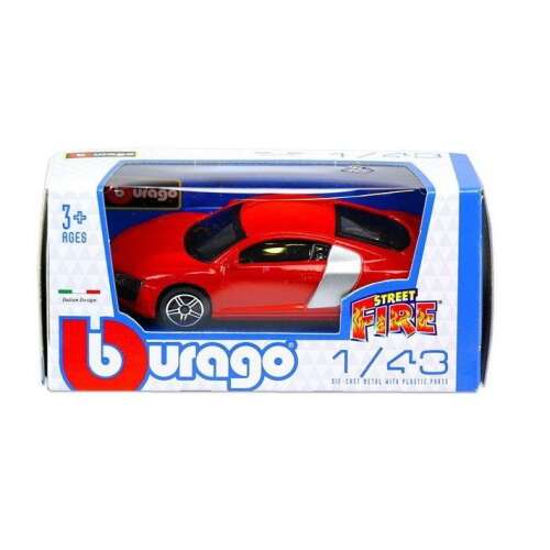 Bburago Street Fire Audi R8 kisautó - Piros 71247832