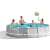 Intex Prism Frame 12ft Round Metal Frame Pool, grey, people playing