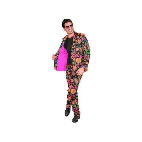 Neon Hippie mintás férfi jelmez öltöny XL-es méretben - Jelmez felnőtteknek