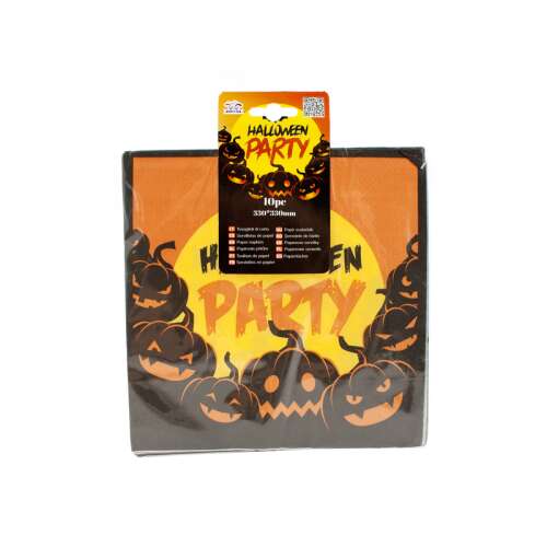 Halloween Party szalvéták, 10 darabos, 33 cm, tök mintával - Otthon és kert