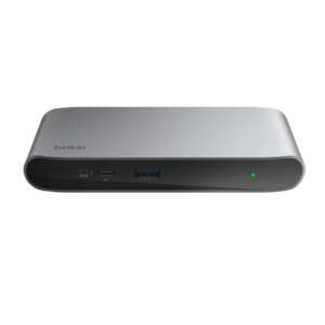 Stacja dokująca Belkin Thunderbolt 4, srebrna, widok z przodu - Koncentrator USB