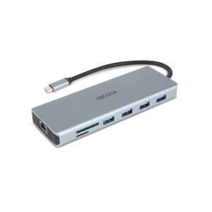 DICOTA D32065 Hub USB-C z 4 portami USB-A, gniazdem karty SD, gniazdem karty microSD i portem Ethernet - Koncentrator USB