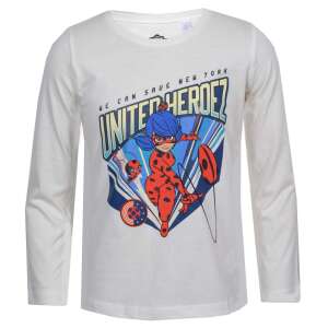 Tricou cu mânecă lungă Miraculous Ladybug pentru copii, alb cu imprimeu Ladybug, United Heroes - Bebeluși și copii mici