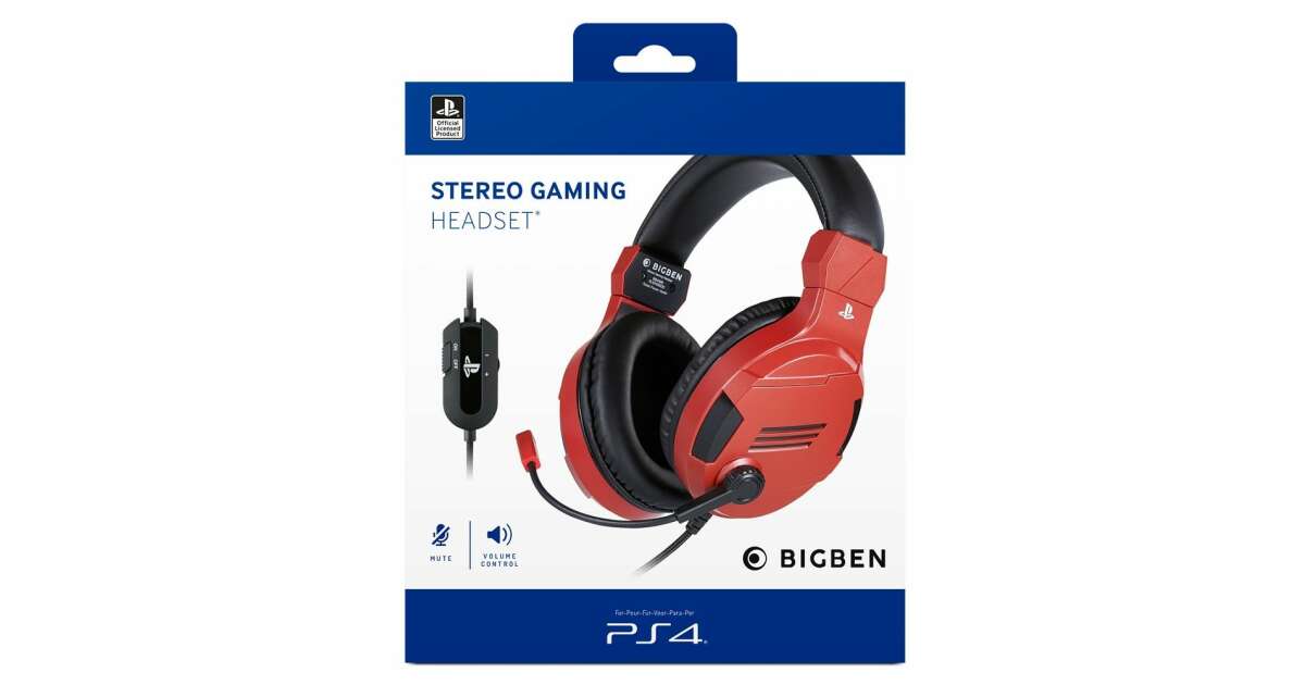 Bigben Interactive PS4OFHEADSETV3RED Stereo V3 PS4 3.5 mm Jack