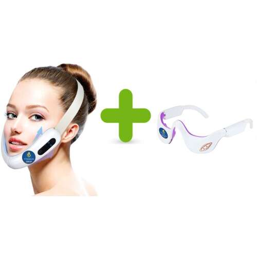 EMS mikroáramú arcmasszírózó LED terápiával + Szem alatti masszírozó EMS -el és hőterápiával