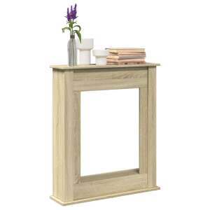 vidaXL Sonoma stejar asamblat cadru pentru șemineu din lemn 75 x 20 x 87,5 cm - Accesorii pentru șemineu și sobă