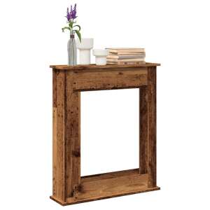 vidaXL ramă șemineu aspect lemn antic cu raft, manta decorativă pentru șemineu electric - Accesorii pentru șemineu și sobă